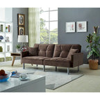 75.6 Lovely Velvet Convertible Sleeper Sofa Bed Seats