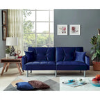 75.6 Lovely Velvet Convertible Sleeper Sofa Bed Seats