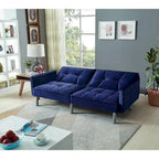 75.6 Lovely Velvet Convertible Sleeper Sofa Bed Seats