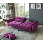 75.6 Lovely Velvet Convertible Sleeper Sofa Bed Seats
