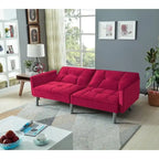 75.6 Lovely Velvet Convertible Sleeper Sofa Bed Seats
