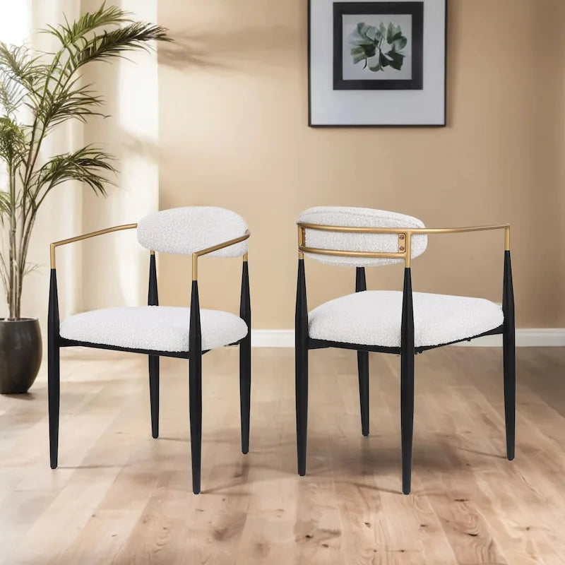 Modern Industrial Dining Chairs ( 2) with Iron by Home