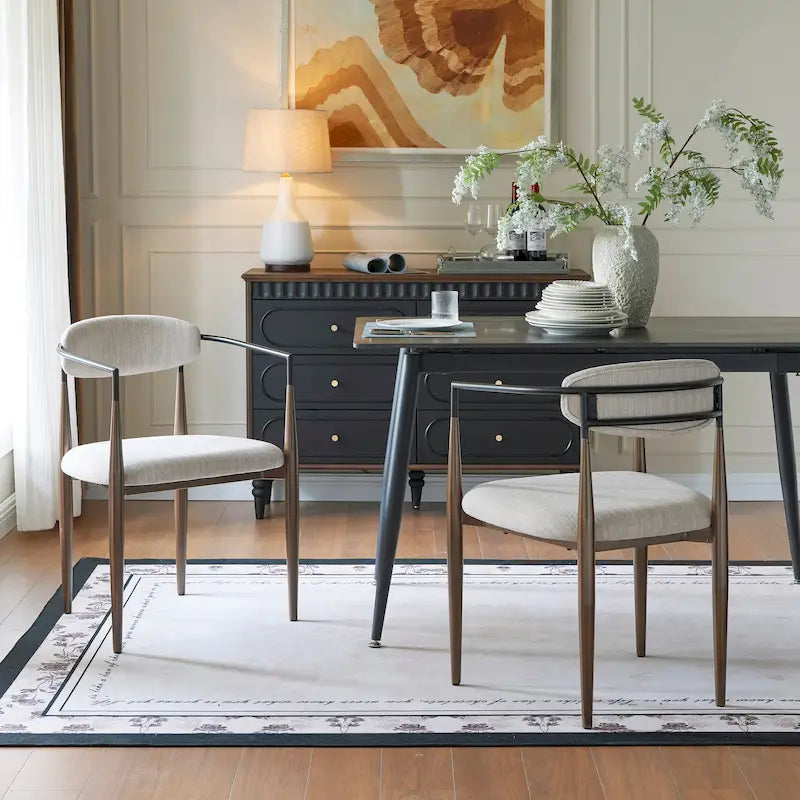 Modern Industrial Dining Chairs ( 2) with Iron by Home
