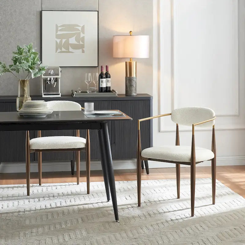 Modern Industrial Dining Chairs ( 2) with Iron by Home