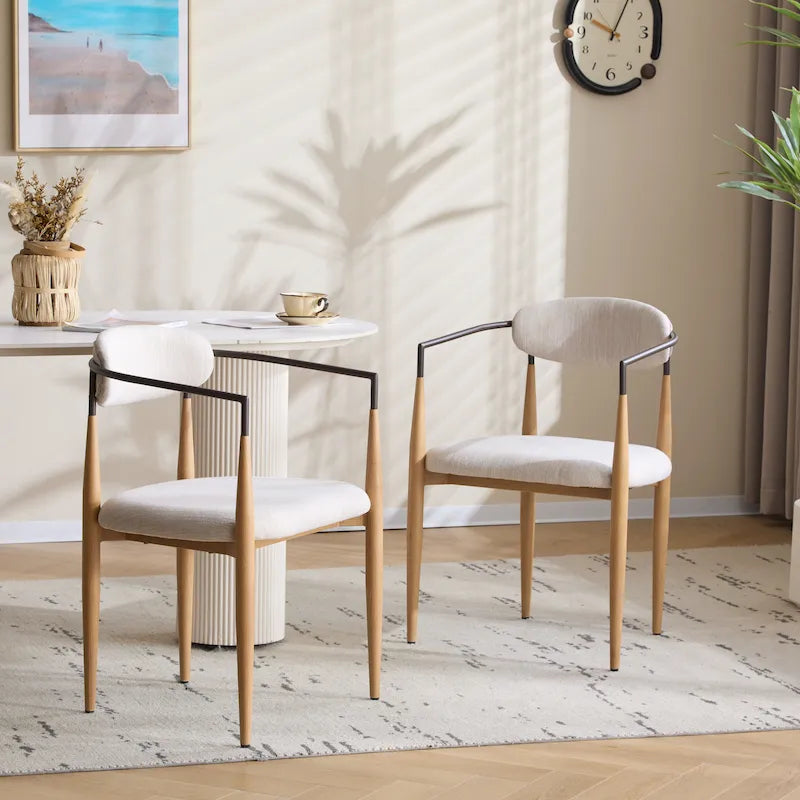 Modern Industrial Dining Chairs ( 2) with Iron by Home