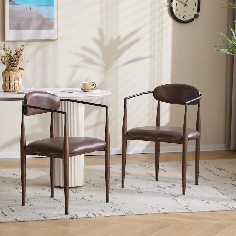 Modern Industrial Dining Chairs ( 2) with Iron by Home