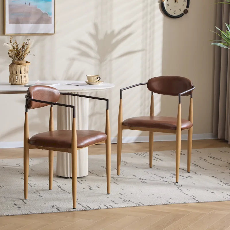 Modern Industrial Dining Chairs ( 2) with Iron by Home