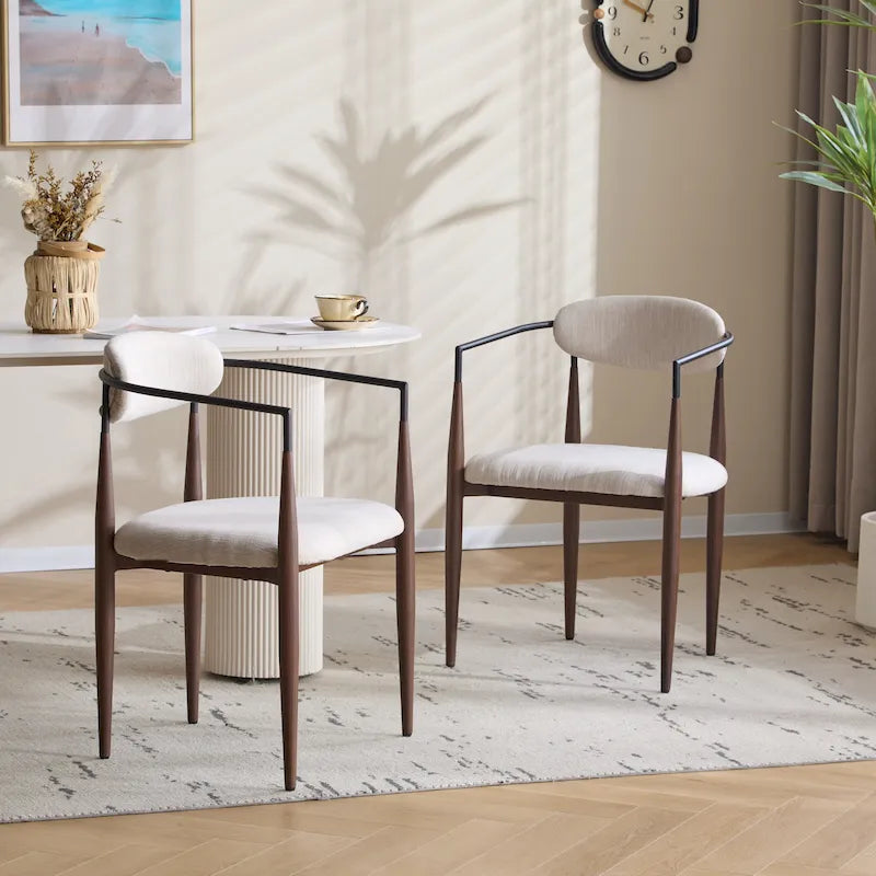 Modern Industrial Dining Chairs ( 2) with Iron by Home