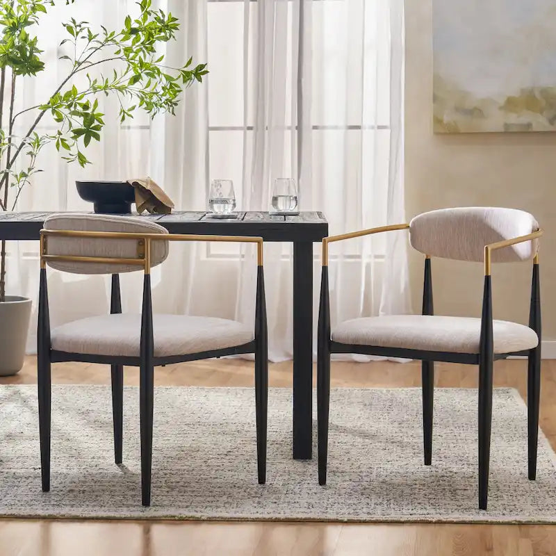 Modern Industrial Dining Chairs ( 2) with Iron by Home