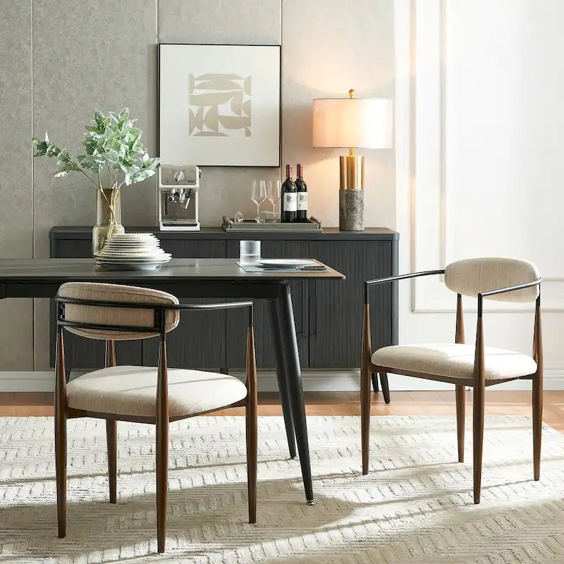 Modern Industrial Dining Chairs ( 2) with Iron by Home