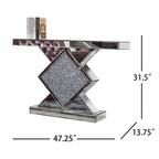 Modern Console Table with Crushed Diamond Inlay