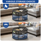 Round Lift Top Coffee Table with Hidden Storage