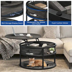 Round Lift Top Coffee Table with Hidden Storage