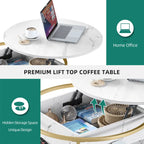 Round Lift Top Coffee Table with Hidden Storage