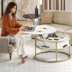Round Lift Top Coffee Table with Hidden Storage