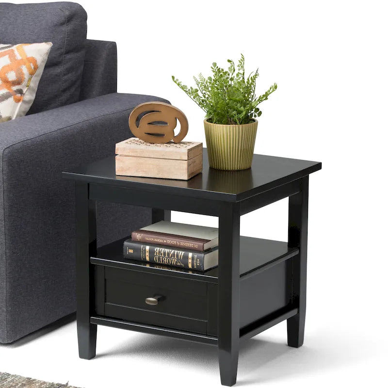 20 inch Wide Rectangle Transitional Side Table - 20 inch Wide