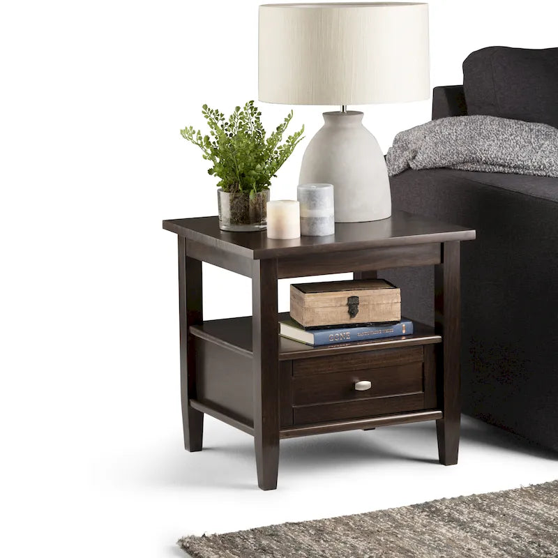 20 inch Wide Rectangle Transitional Side Table - 20 inch Wide