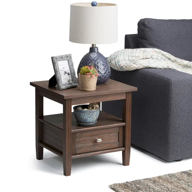 20 inch Wide Rectangle Transitional Side Table - 20 inch Wide