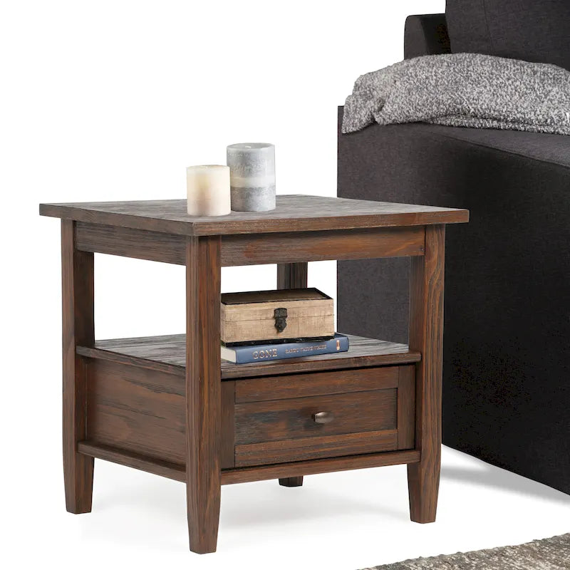 20 inch Wide Rectangle Transitional Side Table - 20 inch Wide