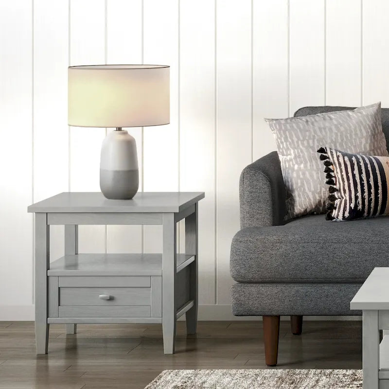 20 inch Wide Rectangle Transitional Side Table - 20 inch Wide