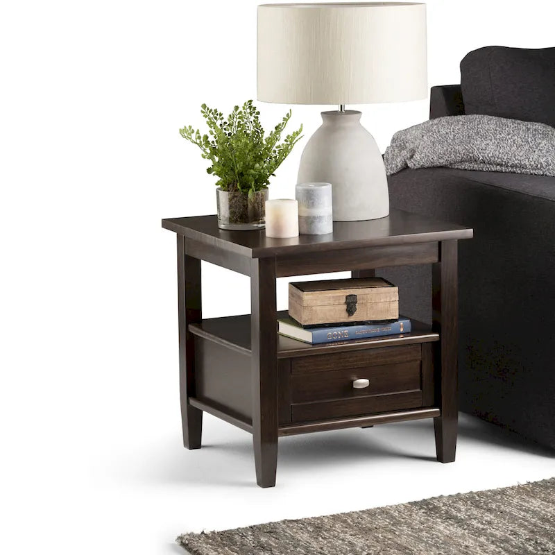 20 inch Wide Rectangle Transitional Side Table - 20 inch Wide