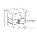 20 inch Wide Rectangle Transitional Side Table - 20 inch Wide