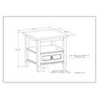 20 inch Wide Rectangle Transitional Side Table - 20 inch Wide