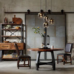 Round Dining/Gathering Table - amber/ graphite
