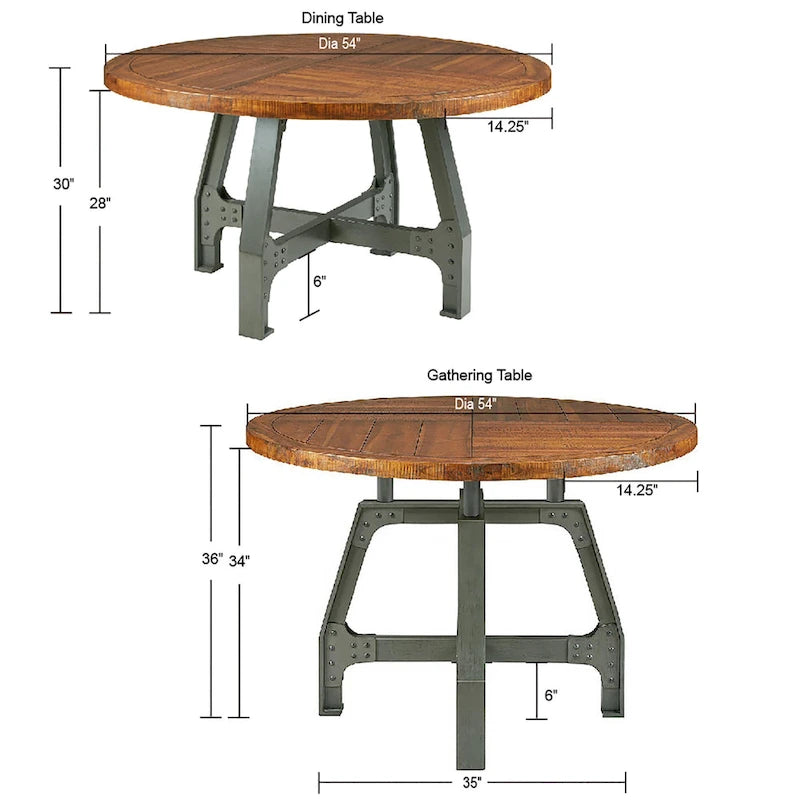 Round Dining/Gathering Table - amber/ graphite
