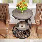 Round Table, 2 Side Table for Living Room