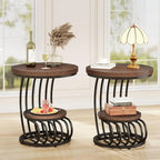 Round Table, 2 Side Table for Living Room