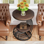Round Table, 2 Side Table for Living Room