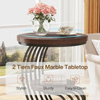 Round Table, 2 Side Table for Living Room