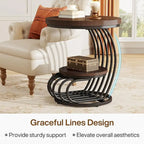 Round Table, 2 Side Table for Living Room