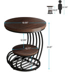 Round Table, 2 Side Table for Living Room
