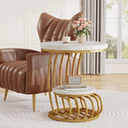 Round Table, 2 Side Table for Living Room