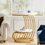 Round Table, 2 Side Table for Living Room