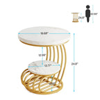 Round Table, 2 Side Table for Living Room