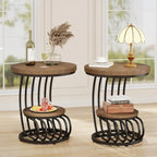 Round Table, 2 Side Table for Living Room