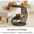 Round Table, 2 Side Table for Living Room