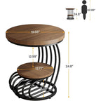 Round Table, 2 Side Table for Living Room