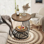 Round Table, 2 Side Table for Living Room