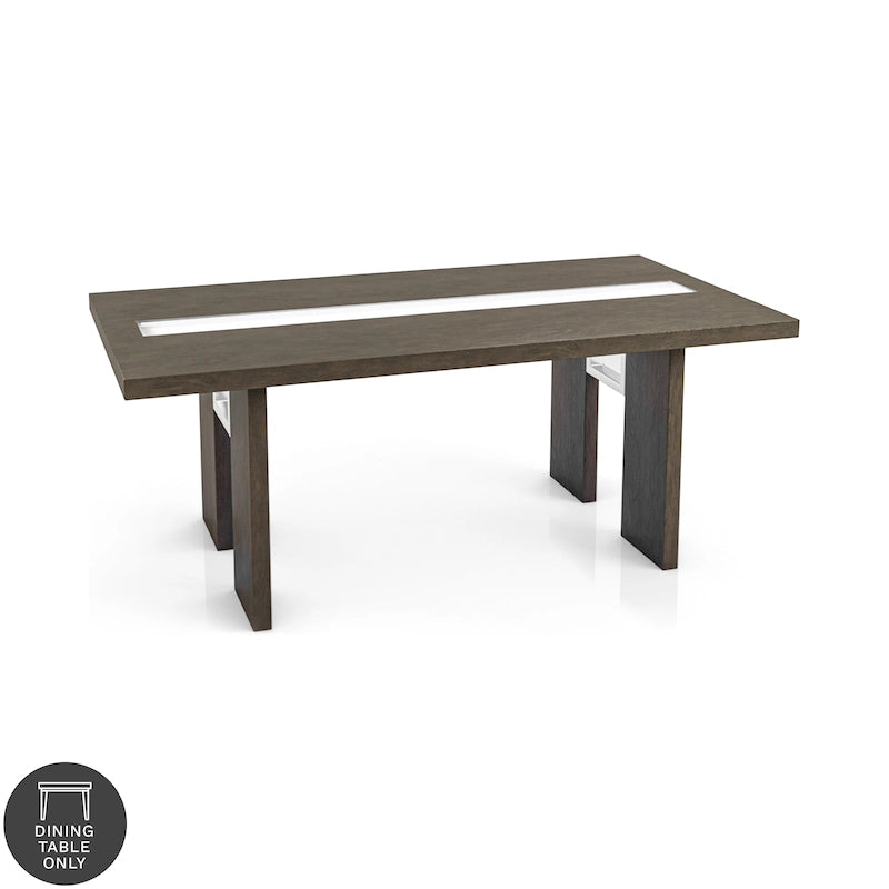 of Contemporary 76-inch Glass Dining Table With