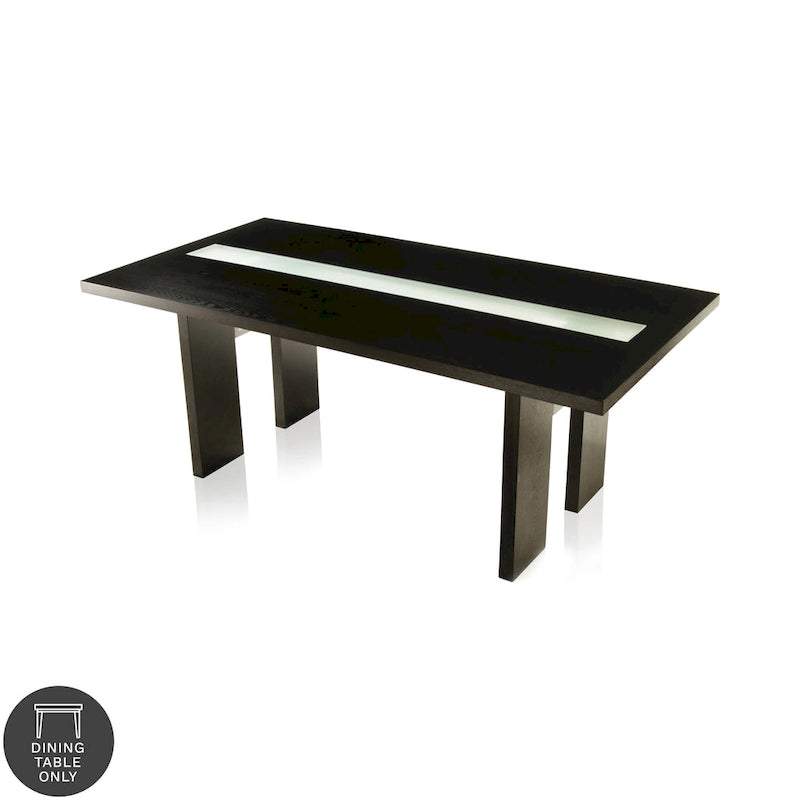 of Contemporary 76-inch Glass Dining Table With