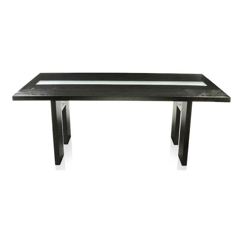 of Contemporary 76-inch Glass Dining Table With