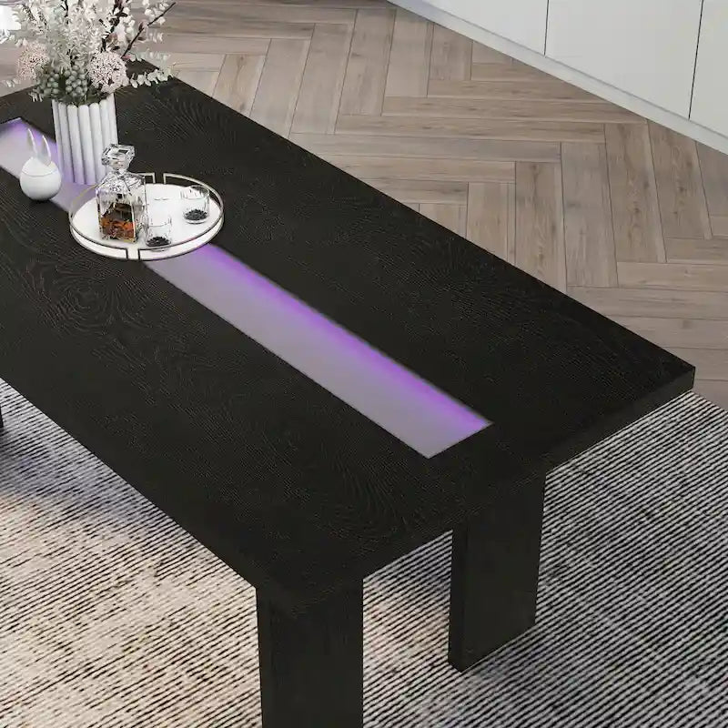 of Contemporary 76-inch Glass Dining Table With
