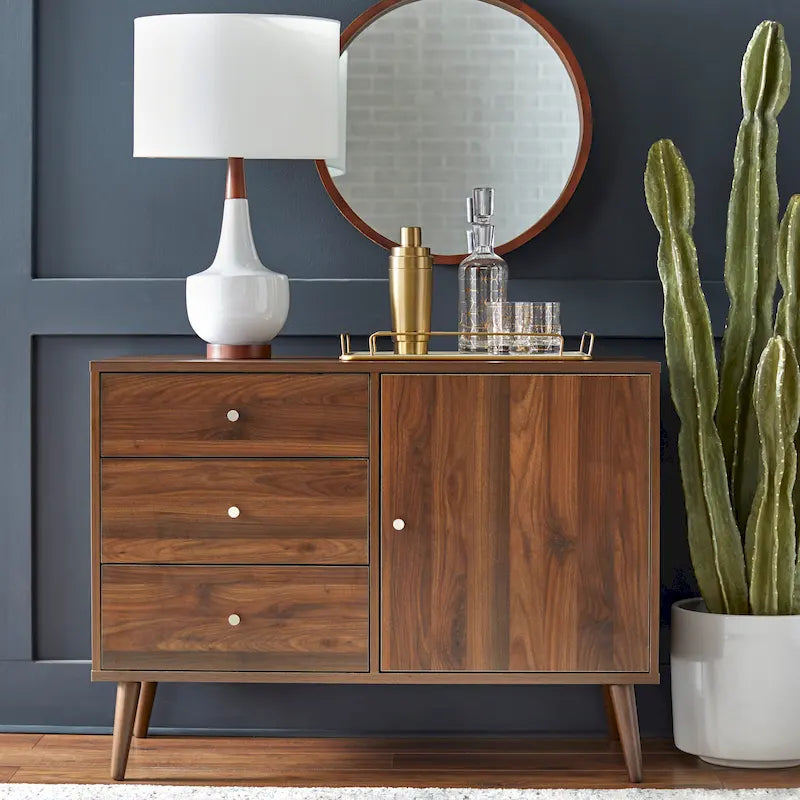 3-Drawer Mid-Century Modern Buffet/Sideboard