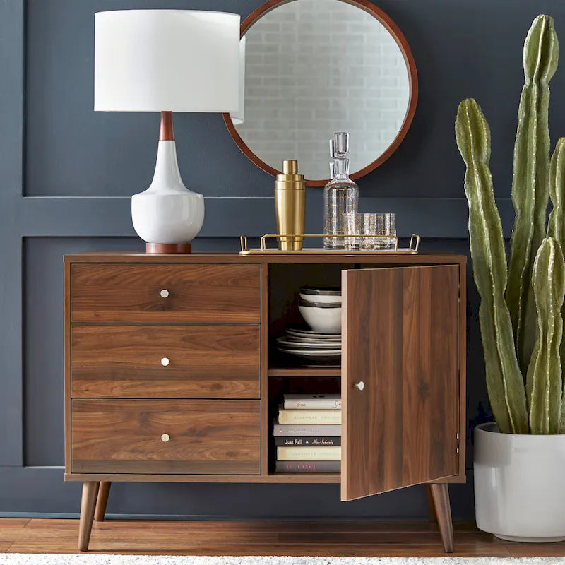 3-Drawer Mid-Century Modern Buffet/Sideboard