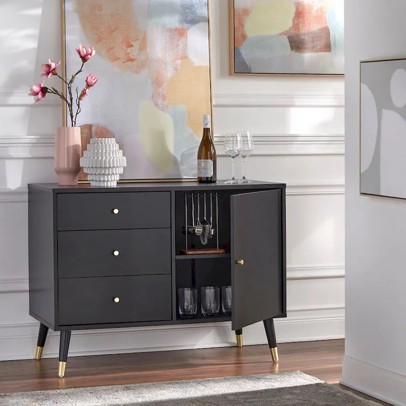 3-Drawer Mid-Century Modern Buffet/Sideboard