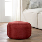 Round Indoor/Outdoor Polyester Pouf Ottoman/ Stool - 18X18X12